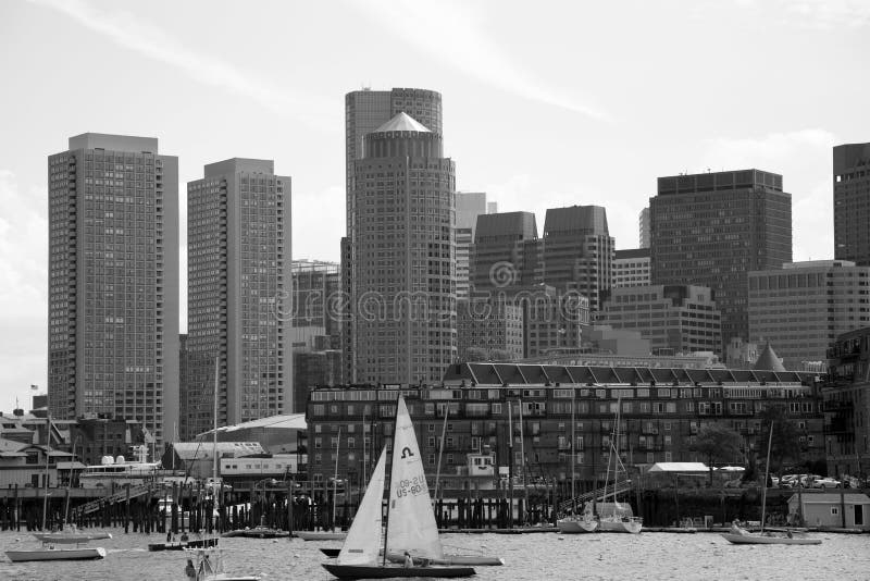 Orizzonte meraviglioso di Boston della città fotografia stock libera da diritti