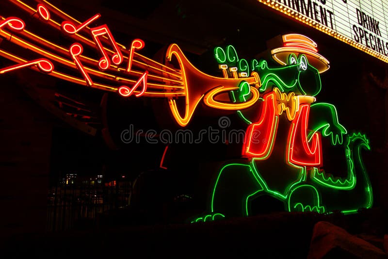 The Orleans Casino Alligator Sign stock images