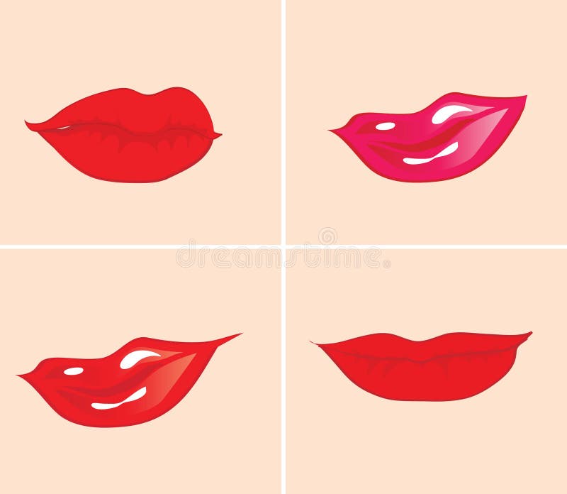 Set of girl's lips. Set of girl's lips