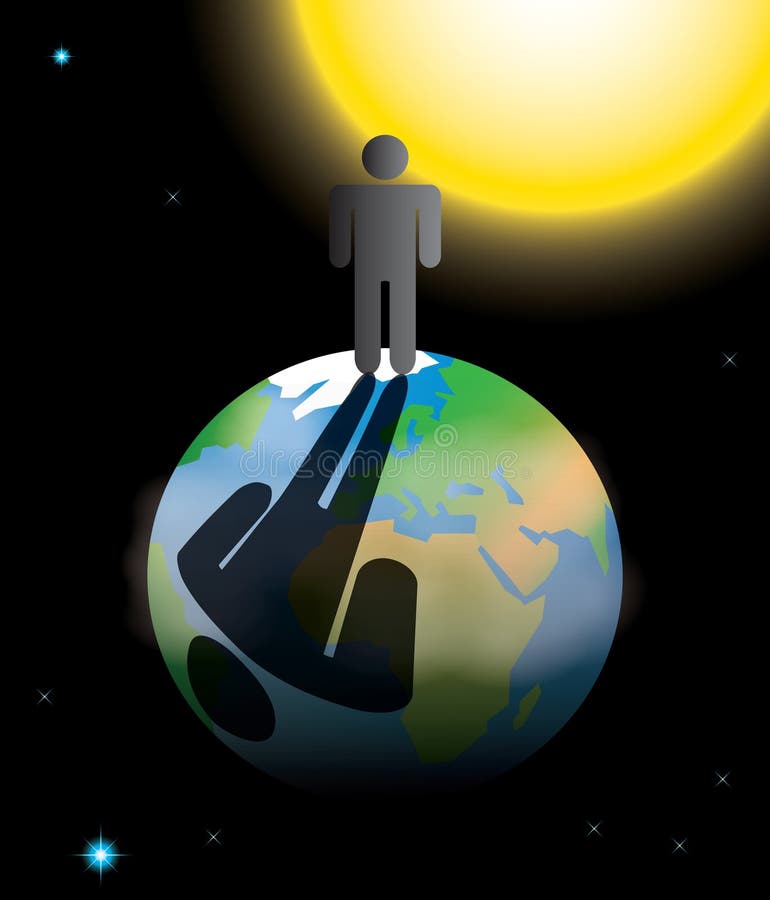 Orma della popolazione umana sulla terra del pianeta illustrazione vettoriale Orma della popolazione umana sulla terra del pianeta illustrazione vettoriale