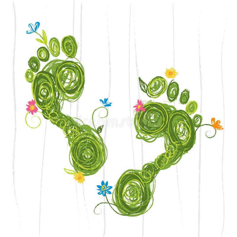 Orme di Eco illustrazione di stock Orme di Eco illustrazione di stock
