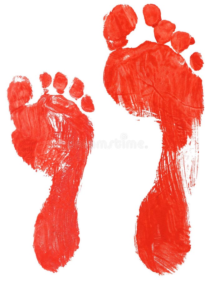 Orme reali del bambino e dell'adulto fotografia stock libera da diritti Orme reali del bambino e dell'adulto fotografia stock libera da diritti