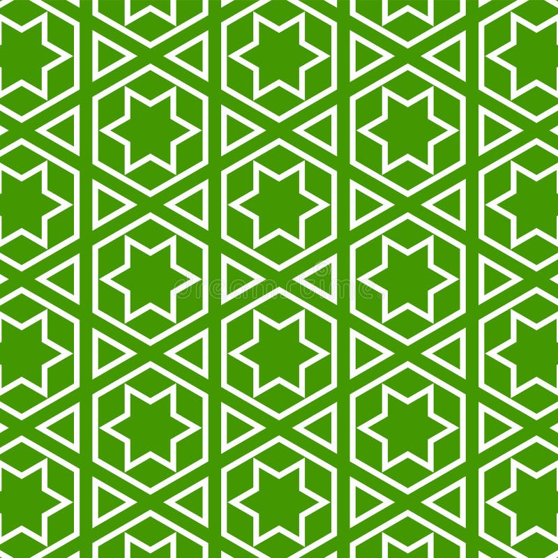 Ornament arabski. tradycyjny wzór wschodni na zielonym tle ilustracja wektor