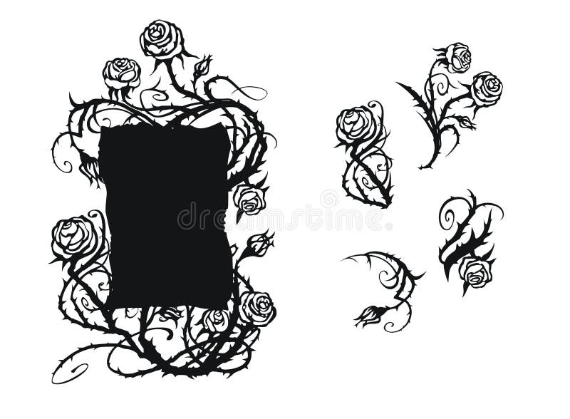Ornament with roses stock illustration
