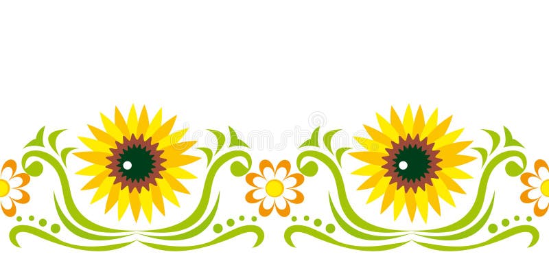 Ornament with sunflower