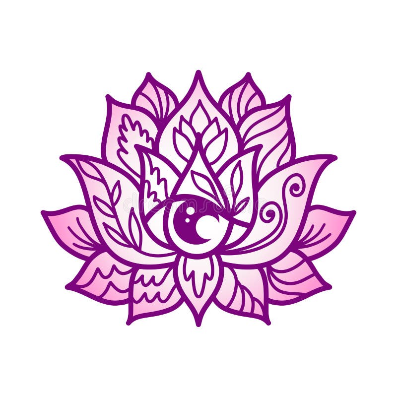 Filigree lotus flower stock vector. Illustration of blossom - 65601131
