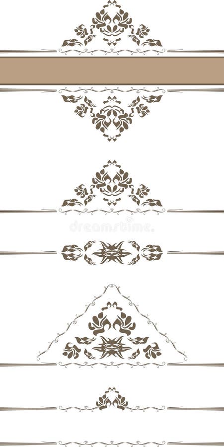 Ornamental borders for decor isolated on the white
