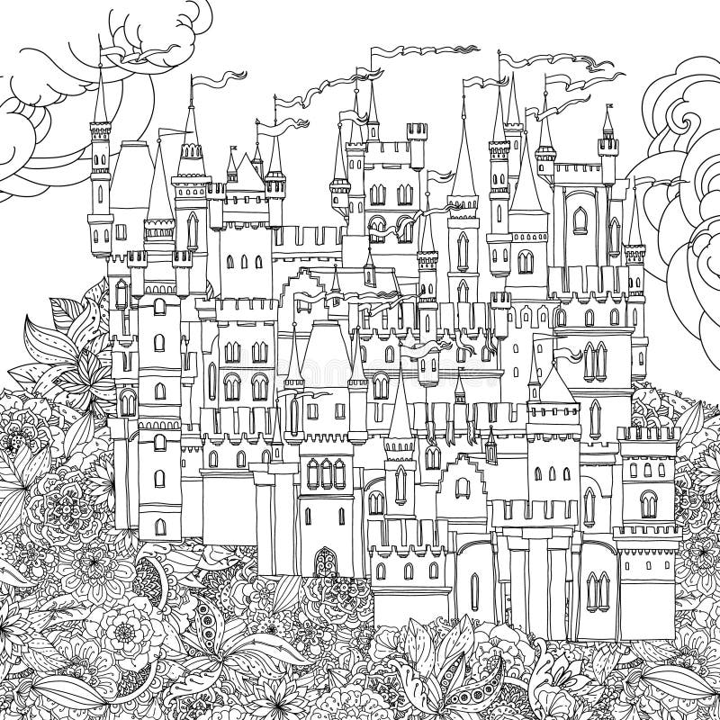 Drawing of Architectural Structures of the Medieval Fairy-tale Castle in  the Mountains of Germany . Cityscape Sketch Handmade Stock Illustration -  Illustration of beautiful, fresh: 141532111