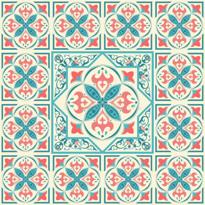 Ornamental ceramic tile design royalty free illustration