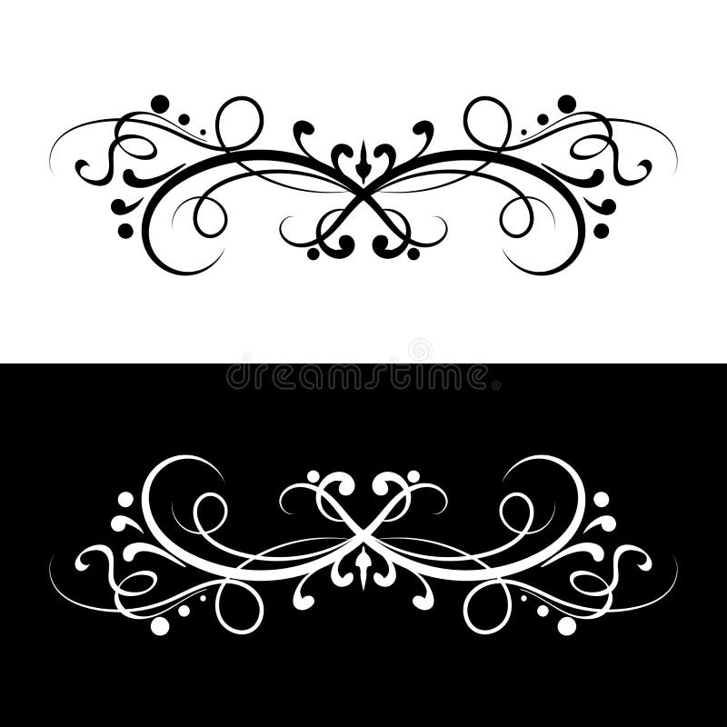 Ornamental Dividers. Black and White Decorative Filigree Design