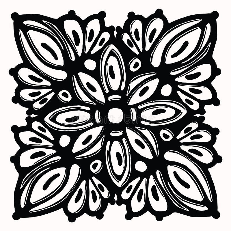 Ornamental folk art elements for design collection. Hand drawn