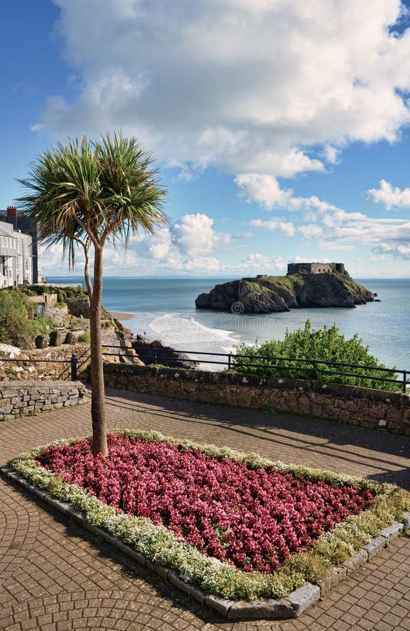 Ornamental garden in Tenby, Wales.