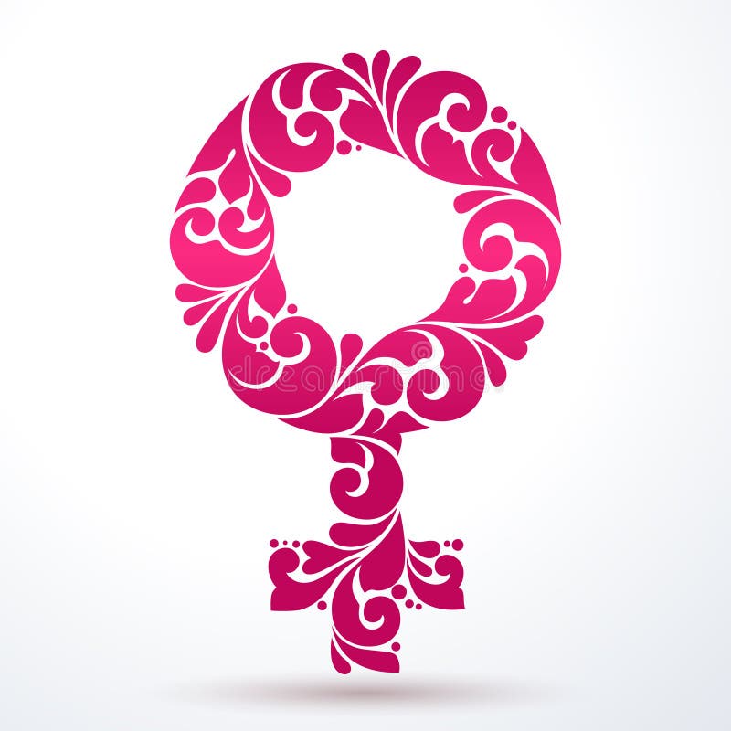 Download Ornamental Gender Female Symbol Stock Vector - Illustration of classic, calligraphic: 91735778