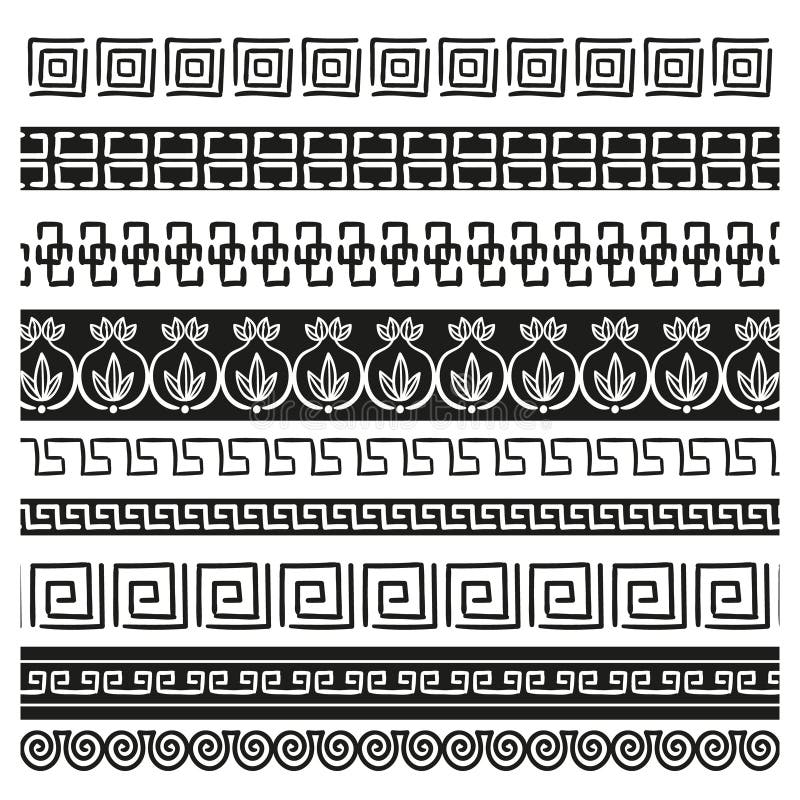 Ornamental Greek Border Set Vector Illustration. Stock Vector ...