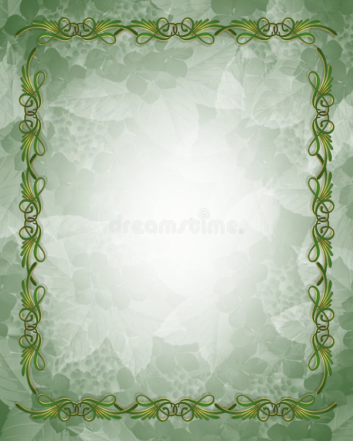 Ornamental Green and Gold Border Stock Illustration Illustration of