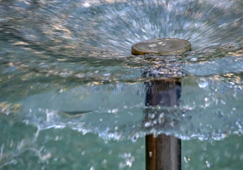 Close up ornamental pool,clear water and fountain. Fountain waterfall clear stock images, royalty-free photos and pictures
