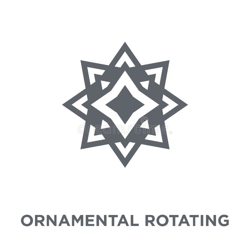 Ornamental rotating polygonal icon from Geometry collection. stock illustration