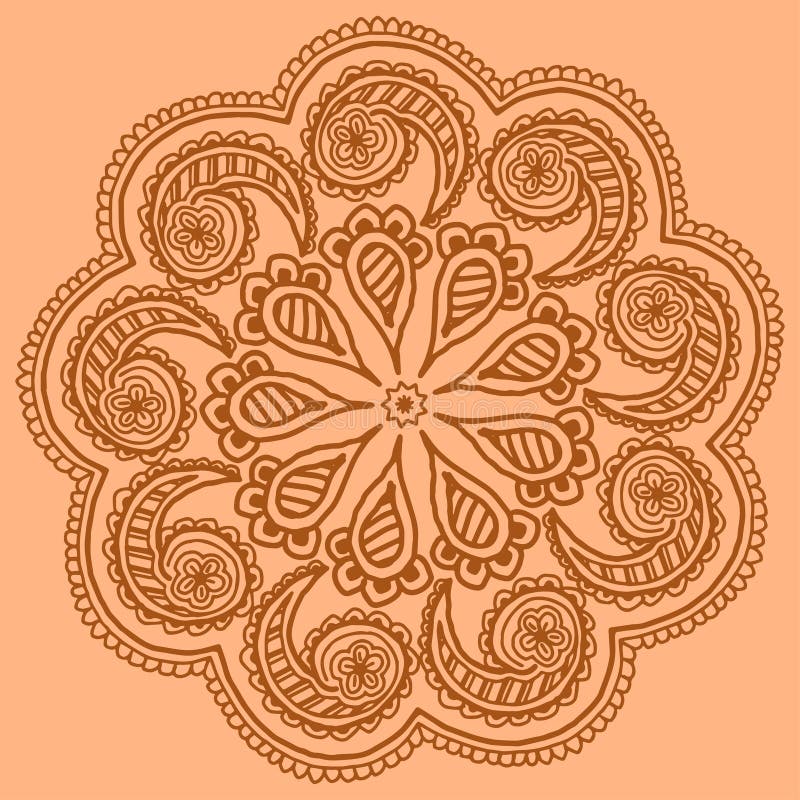 Ornamental round pattern design doodle vector illustration