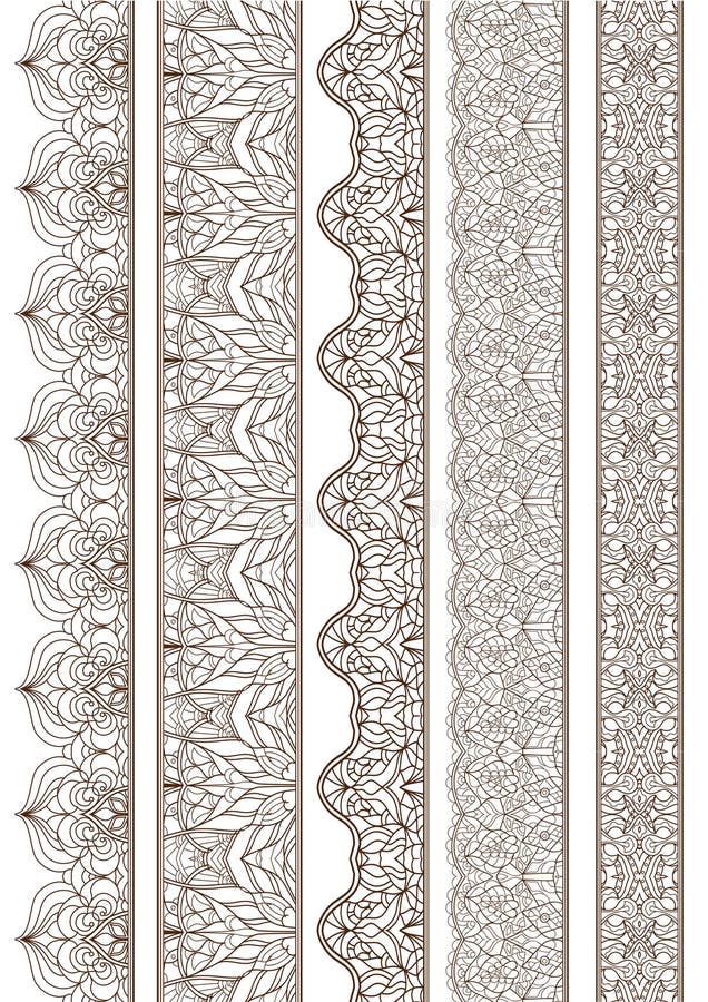 Ornamental Seamless Borders Vector Set for Decor