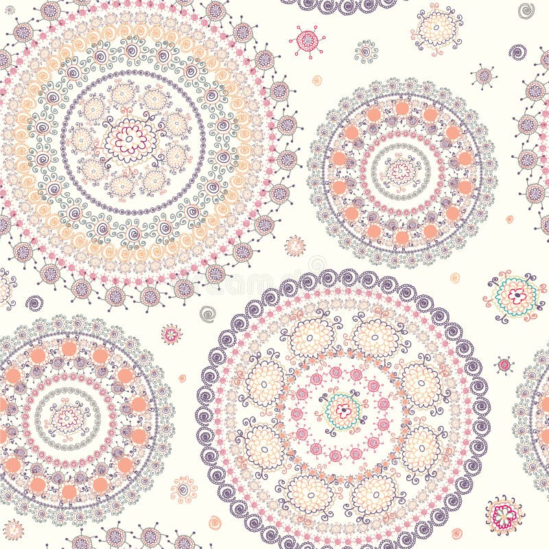 Ornamental seamless circle pattern royalty free illustration