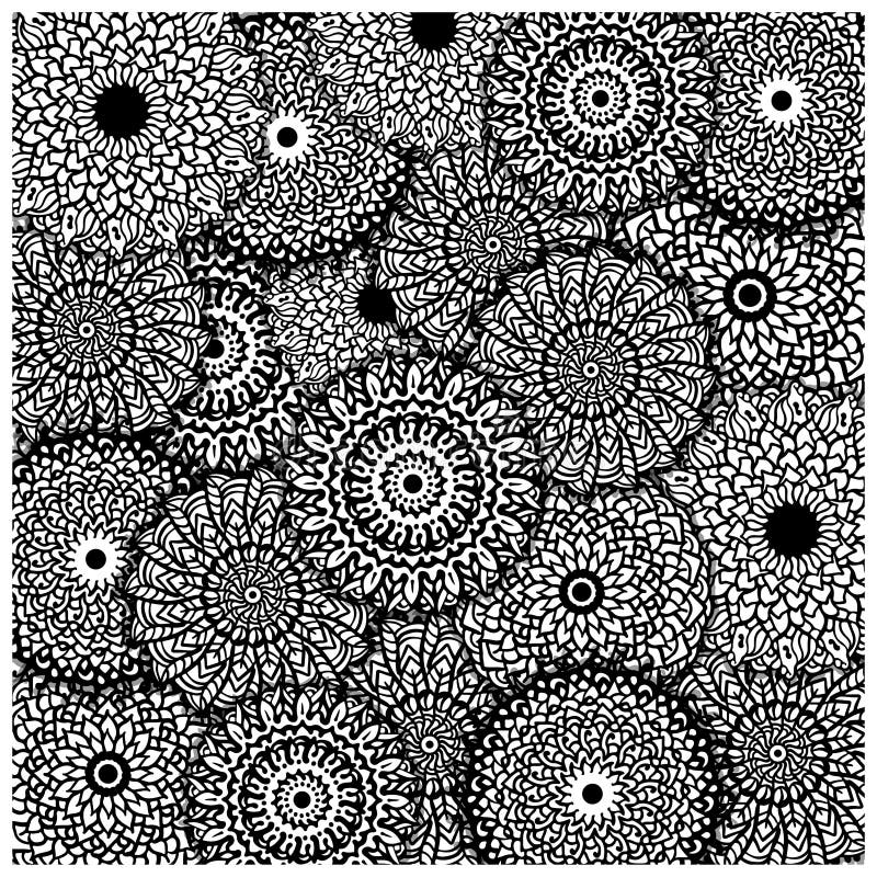Ornamental Seamless Ethnic Mandala Black and White Pattern. Floral  Background Can Be Used for Wallpaper - Pattern Fills - Textile Stock Vector  - Illustration of henna, mandala: 176264430