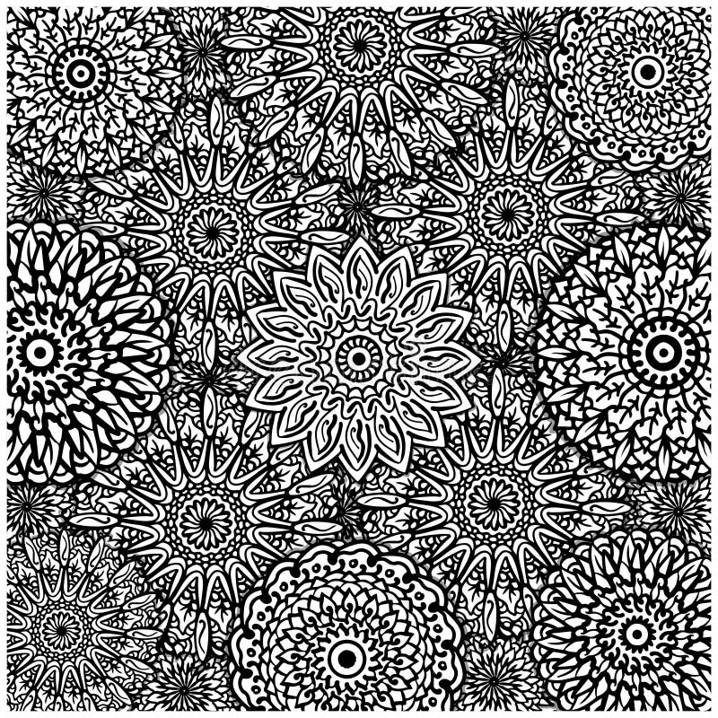 Ornamental Seamless Ethnic Mandala Black and White Pattern. Floral  Background Can Be Used for Wallpaper - Pattern Fills - Textile Stock Vector  - Illustration of meditation, india: 176264543