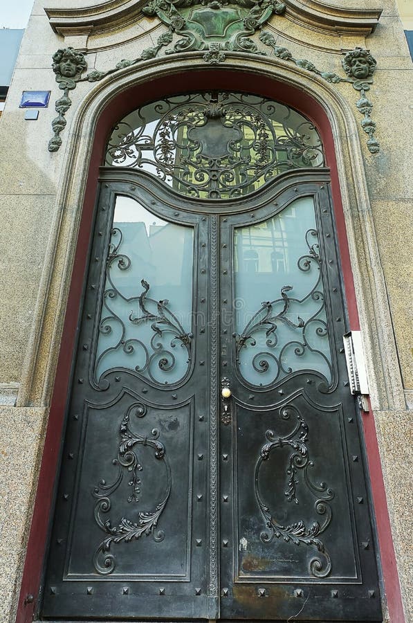 Ornamental steel door stock images