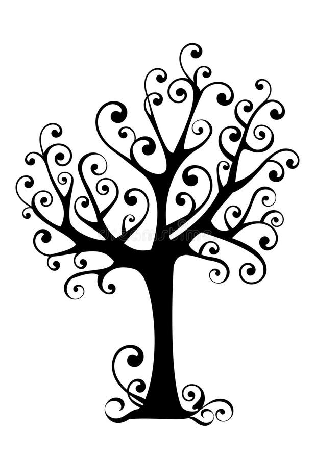 Ornamental tree silhouette