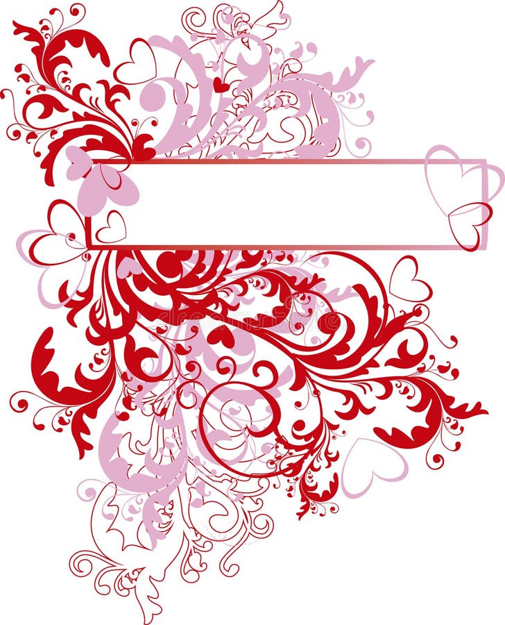 Love & Flowers & Scrolls Background Stock Vector - Illustration of ...