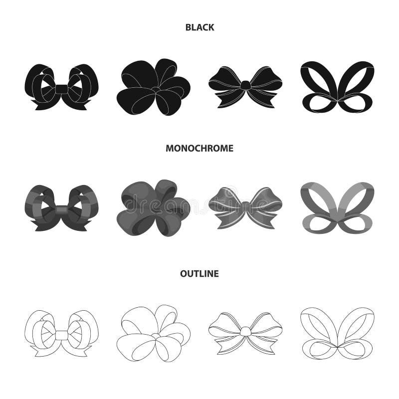 Ornamentals, frippery, finery and other web icon in black,monochrome,outline style.Bow, ribbon, decoration, icons in set