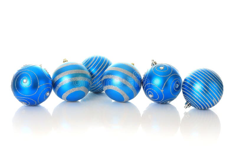 Ornamente de Crăciun albastru. stock photo