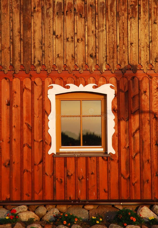 Ornamented rustic window