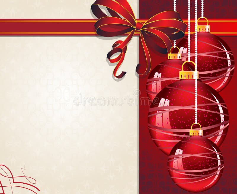 Ornamenti di Natale con l'arco rosso