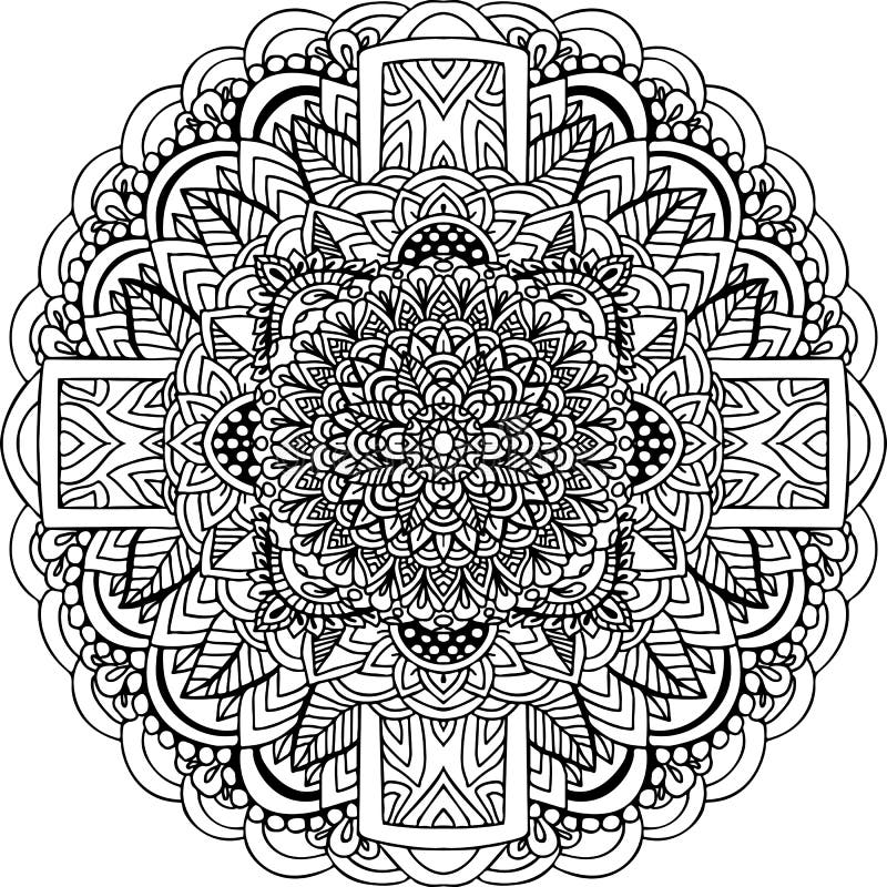 Ornamento Abstracto De La Mandala Para Los Libros De Colorear Adultos  Ilustración del Vector - Ilustración de blanco, decorativo: 98335819