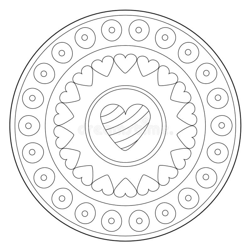 Ornamento adorabile di coloritura del cuore illustrazione di stock Ornamento adorabile di coloritura del cuore illustrazione di stock