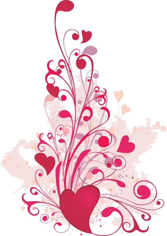 Ornamento de la tarjeta del día de San Valentín con corazón-dimensiones de una variable stock de ilustración Ornamento de la tarjeta del día de San Valentín con corazón-dimensiones de una variable stock de ilustración