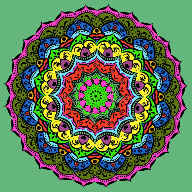 Mandala a colorir ilustração stock. Ilustração de rabisco - 79142025