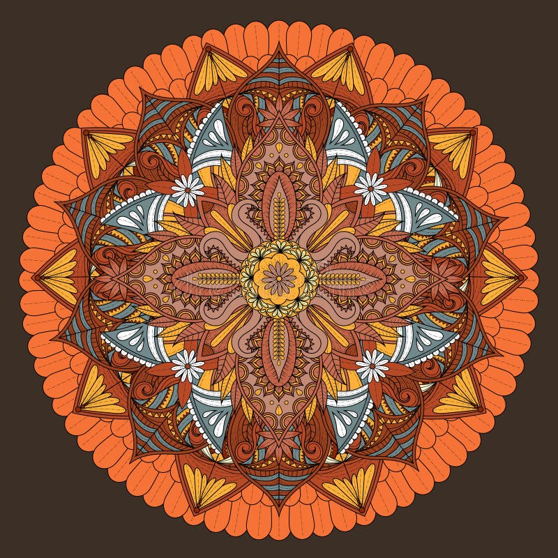 Mandala Decorativa Nel Rosa Viola E Nei Colori Blu Illustrazione Vettoriale  - Illustrazione di botanica, decorativo: 145716680