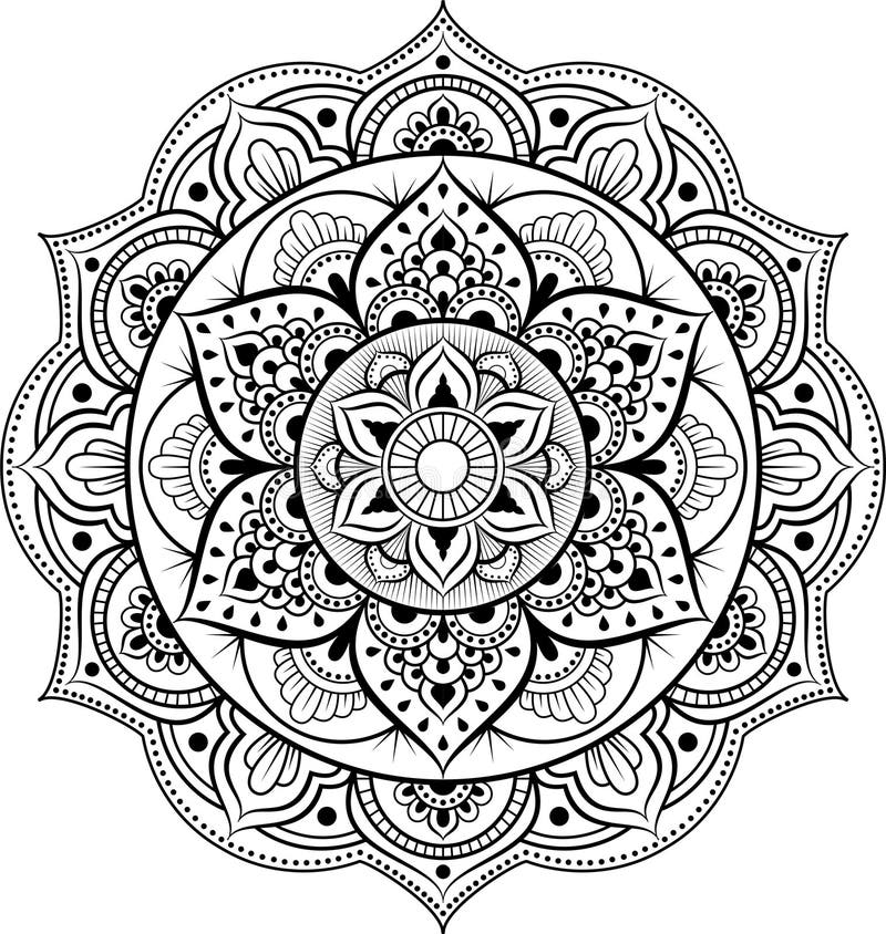 Ornamento decorativo en estilo oriental étnico Modelo circular en la forma de mandala para la alheña, Mehndi, tatuaje, decoración libre illustration Ornamento decorativo en estilo oriental étnico Modelo circular en la forma de mandala para la alheña, Mehndi, tatuaje, decoración libre illustration