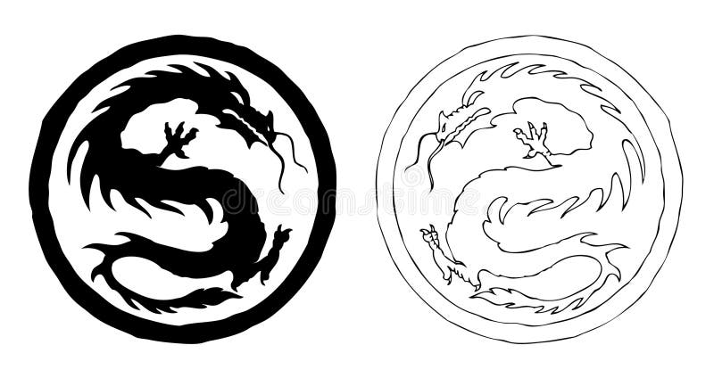 Ornamento del dragón de China ilustración del vector Ornamento del dragón de China ilustración del vector