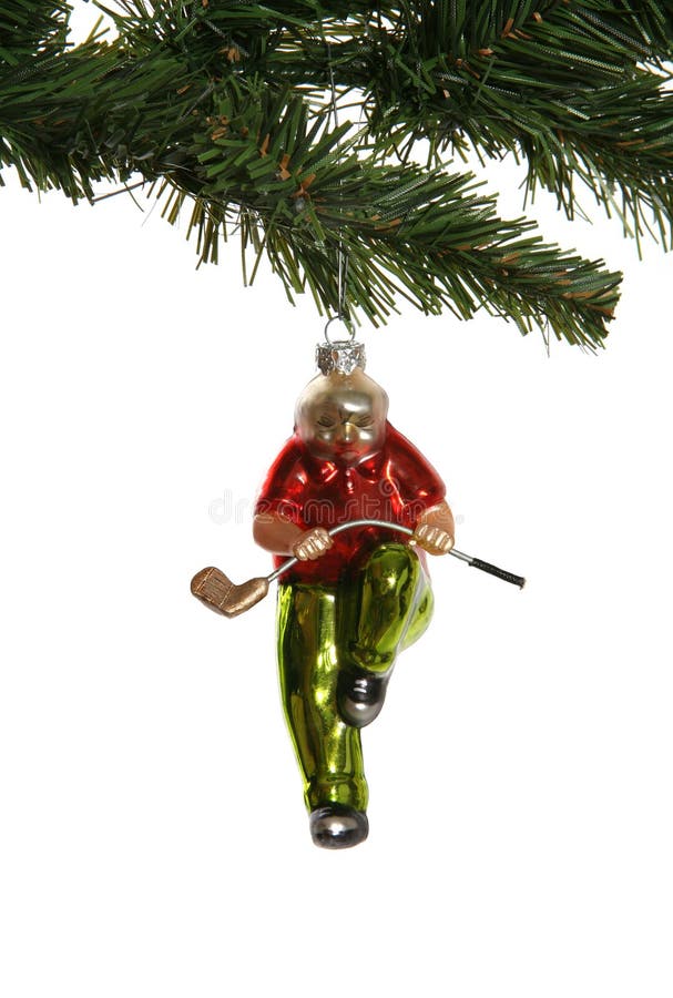 Ornamento di natale del giocatore di golf fotografie stock libere da diritti Ornamento di natale del giocatore di golf fotografie stock libere da diritti