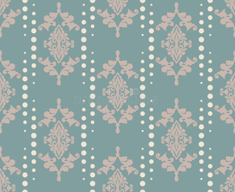 Ornamento do teste padrão do damasco do vetor Textura luxuosa elegante para a matéria têxtil, as telas ou os fundos dos papéis de
