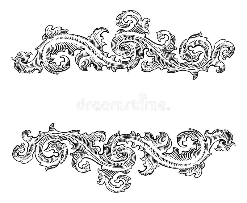 Ornamento floral de la caligrafía decorativa barroca hermosa del estilo libre illustration Ornamento floral de la caligrafía decorativa barroca hermosa del estilo libre illustration