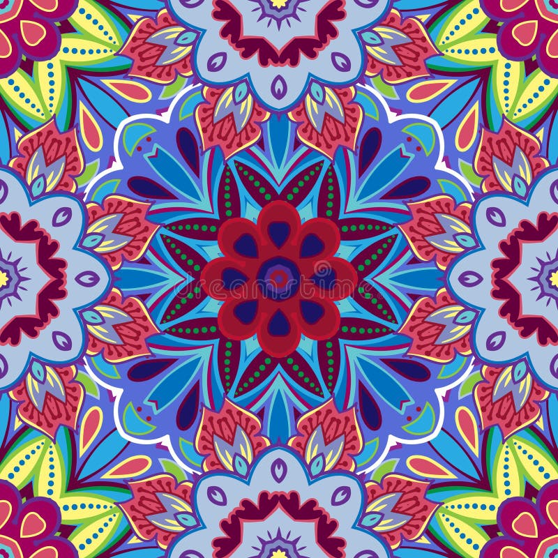 Ornamento floral tradicional oriental, modelo inconsútil, diseño de la teja, ejemplo del vector ilustración del vector Ornamento floral tradicional oriental, modelo inconsútil, diseño de la teja, ejemplo del vector ilustración del vector