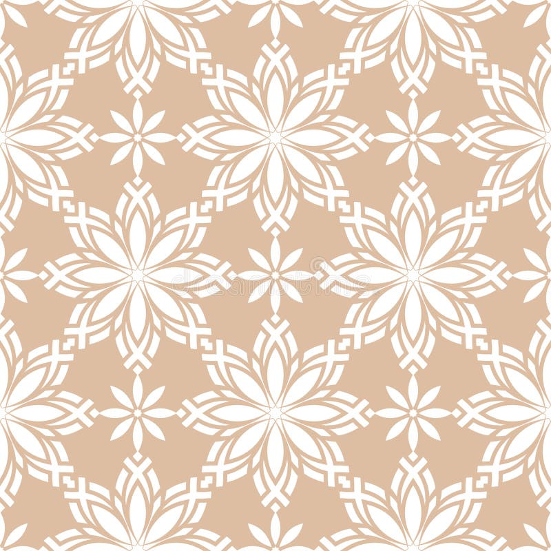 Ornamento floreale bianco su fondo beige Reticolo senza giunte royalty illustrazione gratis Ornamento floreale bianco su fondo beige Reticolo senza giunte royalty illustrazione gratis