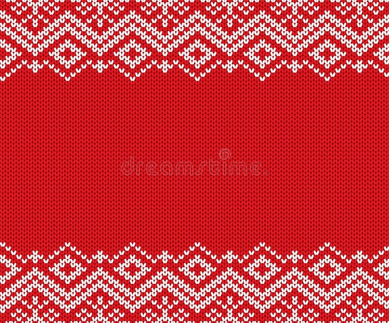 Ornamento geometrico rosso e bianco di natale tricottato Il natale tricotta la progettazione di struttura del maglione dell'inver