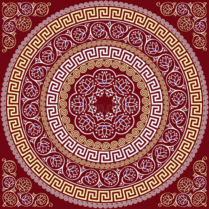 Ornamento greco dell'oro d'annata tradizionale di vettore (me illustrazione vettoriale Ornamento greco dell'oro d'annata tradizionale di vettore (me illustrazione vettoriale