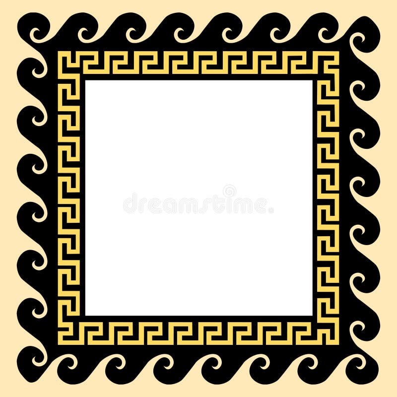Ornamento greco nel telaio quadrato Illustrazione di vettore illustrazione di stock Ornamento greco nel telaio quadrato Illustrazione di vettore illustrazione di stock