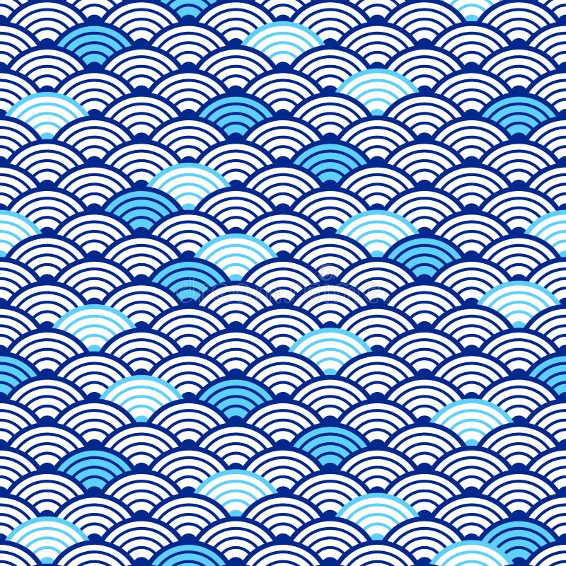Traditional japanese ornament with waves. Seamless pattern. Water texture. Nautical background. Vector illustration. Traditional japanese ornament with waves. Seamless pattern. Water texture. Nautical background. Vector illustration