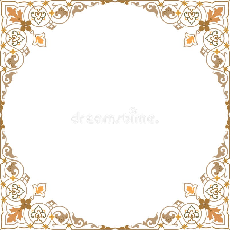 Oriental ornament - square border frame. Oriental ornament - square border frame